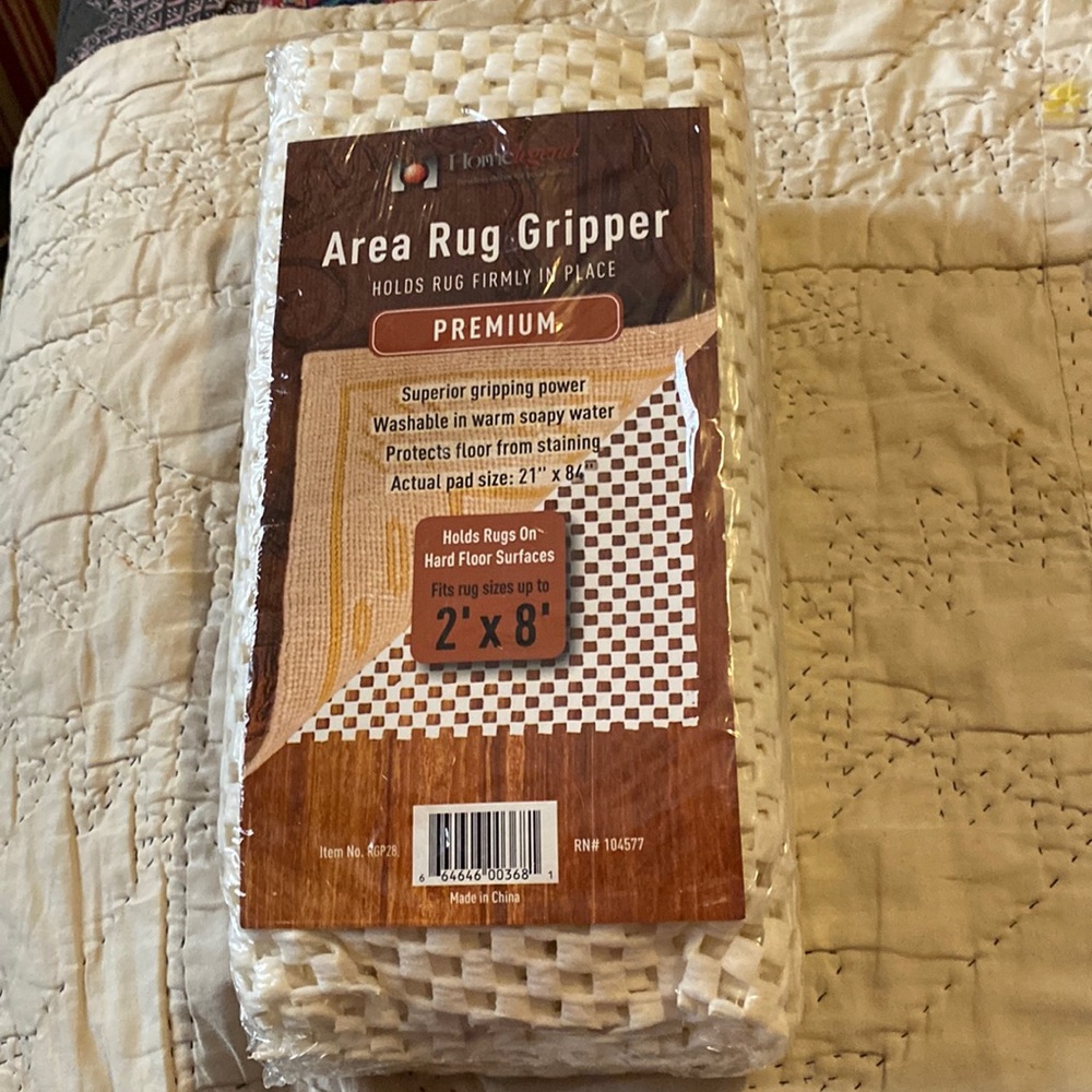 New, Area Rug Gripper, 2’ x 8’, holds rug firmly in place.